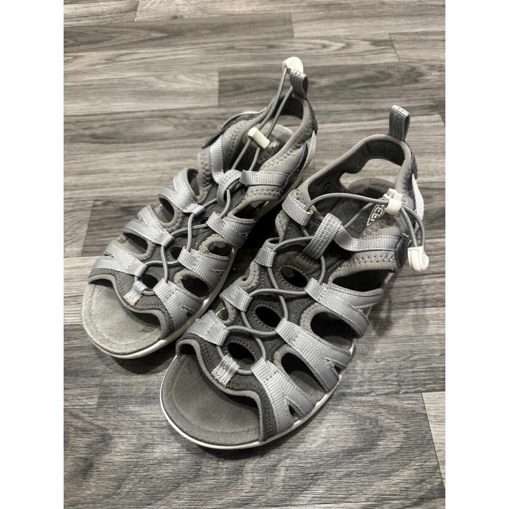 KEEN Venice H2 Womens Grey Silver Sport Sandals Hiking Water Shoes 8.5